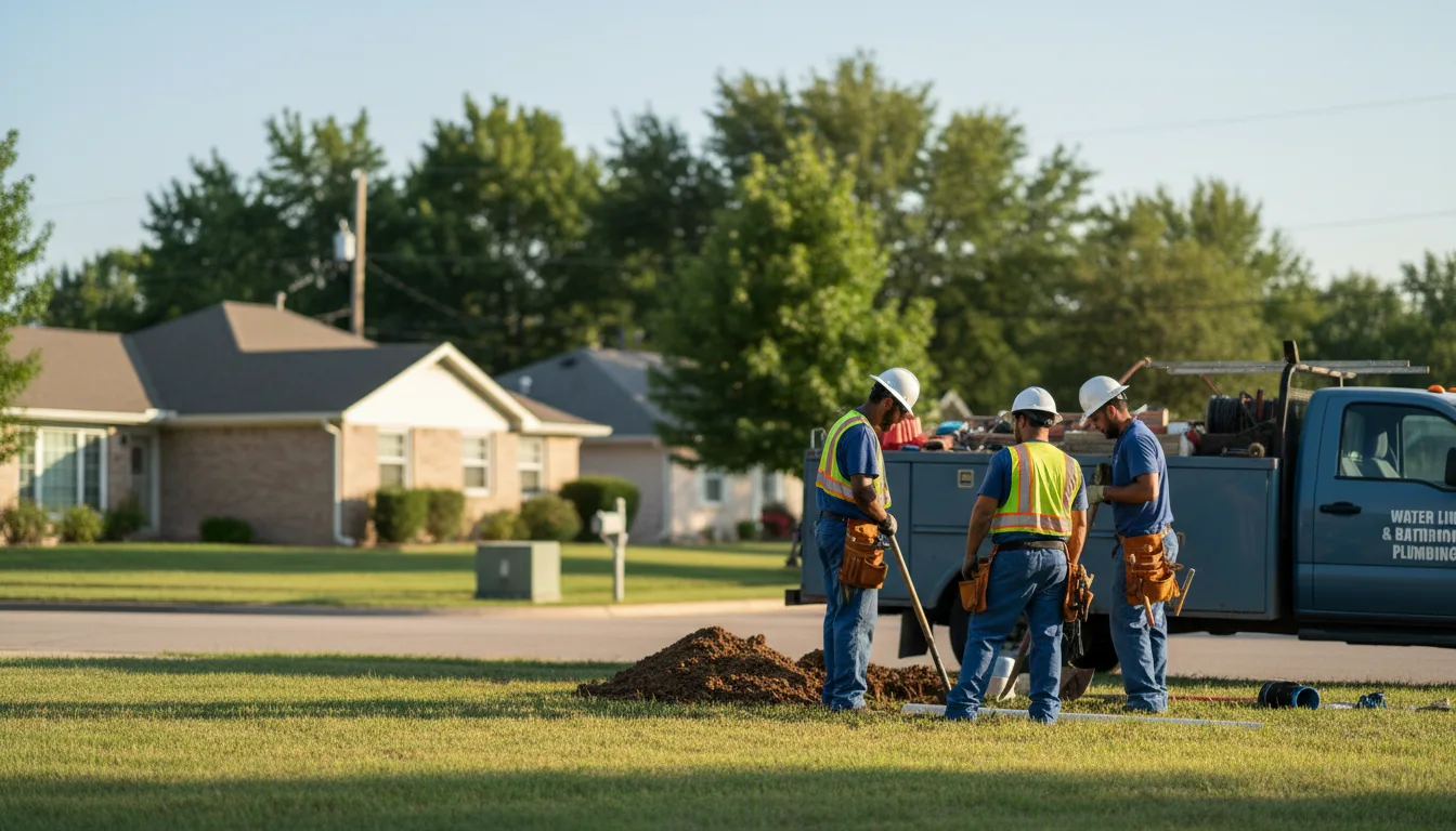 Residential water line and bathroom plumbing service in Cuero, TX